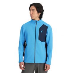 Bluza męska Spyder Bandit Full Zip. Niebieskie bluzy nierozpinane męskie Spyder, m, bez wzorów, sportowe, bez ramiączek, bez kaptura. Za 649.00 zł.