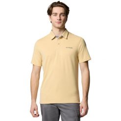 Koszulka polo z krótkim rękawem męska Nelson Point Polo. Żółte koszulki polo męskie Columbia, m, bez wzorów, z poliesteru, bez kołnierzyka, bez ramiączek. Za 189.99 zł.