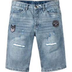 Bermudy dżinsowe Regular Fit bonprix niebieski "bleached used". Jeansy męskie marki bonprix. Za 54.99 zł.