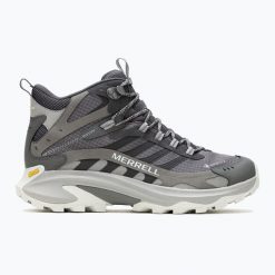 Buty turystyczne męskie Merrell Moab Speed 2 Mid GTX. Szare buty sportowe na co dzień męskie Merrell, m, bez wzorów, bez ramiączek, bez kaptura. Za 752.89 zł.