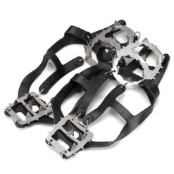 Raczki na buty turystyczne, antypoślizgowe nakładki rozmiar 40-45 czarne. Czarne buty trekkingowe męskie SPRINGOS, bez wzorów, sportowe, bez obcasa, bez zapięcia. Za 29.99 zł.