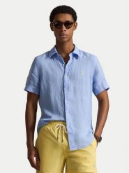 Polo Ralph Lauren Koszula 710968912501 Niebieski Regular Fit. Niebieskie koszule męskie Polo Ralph Lauren, m, bez wzorów, ze lnu, bez kołnierzyka, bez ramiączek. Za 749.99 zł.