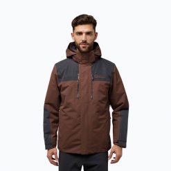 Kurtka 3w1 męska Jack Wolfskin Jasper 3In1. Brązowe kurtki męskie Jack Wolfskin, m, bez wzorów, sportowe, bez ramiączek, bez kaptura. Za 1,199.00 zł.