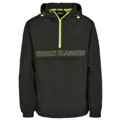 Kurtka Urban Classics contrast. Czarne kurtki męskie Urban Classics, m, bez wzorów, bez ramiączek, bez kaptura. Za 244.50 zł.
