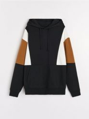 Bluza z kapturem - czarny. Czarne bluzy nierozpinane męskie Sinsay, l, bez wzorów, bez ramiączek, z kapturem. Za 79.99 zł.
