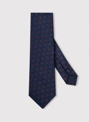 PAKO LORENTE - Granatowy krawat męski w drobny wzór. Niebieskie krawaty i muchy męskie Pako Lorente, bez wzorów, z poliesteru. Za 99.99 zł.