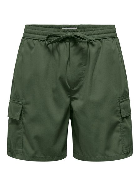 Only & Sons Szorty sportowe Kal 22034462 Zielony Slim Fit. Zielone szorty sportowe męskie Only & Sons, bez wzorów, z bawełny, sportowe. Za 44.99 zł.