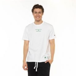 Koszulka sportowa męska Champion Eco Graphic. Białe t-shirty sportowe męskie CHAMPION, m, bez wzorów, z bawełny, sportowe, bez ramiączek. Za 138.00 zł.