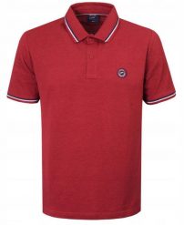 Męska, Bawełniana Koszulka Polo - Pako Jeans - Czerwona. Czerwone koszulki polo męskie Pako Jeans, l, bez wzorów, z bawełny, casualowe, bez kołnierzyka, bez ramiączek. Za 119.00 zł.