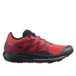 Buty do biegania męskie Salomon Pulsar Trail. Czerwone buty do biegania męskie Salomon, bez wzorów, z materiału, bez zapięcia, do biegania. Za 622.00 zł.