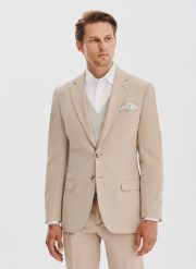 PAKO LORENTE – Beżowa marynarka męska. Brązowe marynarki męskie Pako Lorente, m, bez wzorów, z elastanu. Za 999.99 zł.