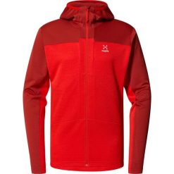 Bluza techniczna męska ROC Flash Mid Hood. Czerwone bluzy nierozpinane męskie Haglöfs, m, bez wzorów, sportowe, bez ramiączek, bez kaptura. Za 407.99 zł.