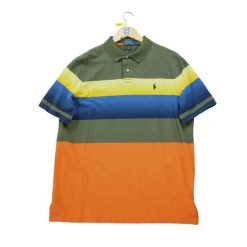 Second life - Krótki rękaw Męskie Polo Khaki - Stan dobry. Zielone koszulki polo męskie Ralph Lauren, m, bez wzorów, sportowe, bez kołnierzyka, bez ramiączek. Za 101.48 zł.