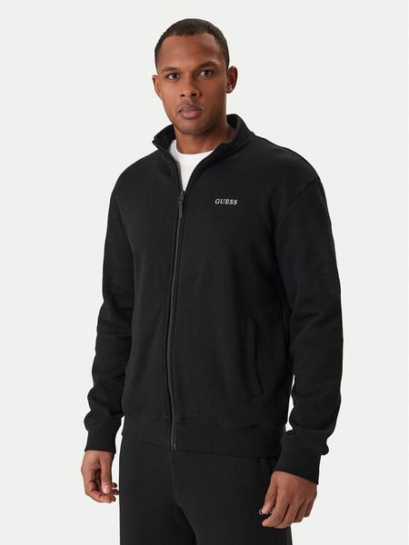 Guess Bluza Z6RQ16 KAIJ1 Czarny Regular Fit. Czarne bluzy rozpinane męskie Guess, m, z aplikacjami, z bawełny, bez ramiączek, bez kaptura. Za 349.99 zł.