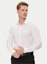 Calvin Klein Koszula K10K112587 Biały Slim Fit. Białe koszule męskie Calvin Klein, m, bez wzorów, z bawełny, bez kołnierzyka, bez ramiączek. Za 229.99 zł.