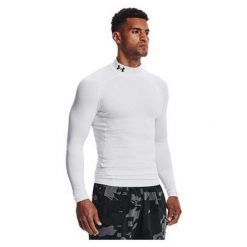 Koszulka męska termoaktywna treningowa Under Armour z długim rękawem. Białe bielizna termoaktywna męska Under Armour, m, bez wzorów, bez ramiączek, do biegania. Za 139.99 zł.