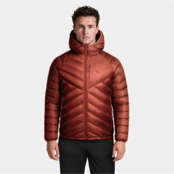 Kurtka męska puchowa Alpinus Oronaye. Czerwone kurtki męskie Alpinus, m, bez wzorów, z puchu, sportowe, bez ramiączek, bez kaptura. Za 699.00 zł.