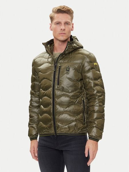 Blauer Kurtka puchowa 25WBLUC03074006355 Zielony Regular Fit. Zielone kurtki męskie Blauer, m, bez wzorów, z puchu, bez ramiączek, bez kaptura. Za 1,329.00 zł.