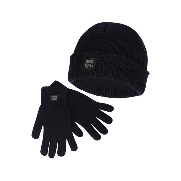 Zestaw zimowy Heatkeeper dla mężczyzn – czapka + rękawiczki – granatowy. Niebieskie czapki męskie HEAT KEEPER, na zimę, bez wzorów, z poliesteru, sportowe. W wyprzedaży za 129.98 zł.