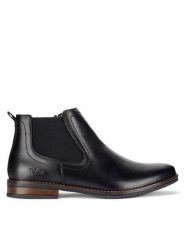 Rieker Botki 10374-00 Czarny. Czarne sztyblety męskie Rieker, ze skóry, bez obcasa, bez zapięcia. Za 307.99 zł.