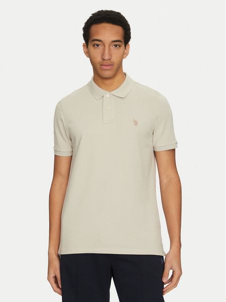 U.S. Polo Assn. Polo MUP3312 Beżowy Regular Fit. Brązowe koszulki polo męskie U.S. Polo Assn., m, bez wzorów, z bawełny, bez kołnierzyka, bez ramiączek. Za 149.99 zł.