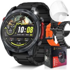 Smartwatch Męski Zegarek AMOLED GPS IP69K 5ATM Kompas Menu POLSKI + 3 PASKI. Zegarki męskie JG Smart. Za 439.90 zł.