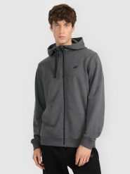 4F Bluza dresowa rozpinana z kapturem męska - szara XL. Szare bluzy rozpinane męskie 4f, m, bez wzorów, z dresówki, z kapturem. Za 159.99 zł.