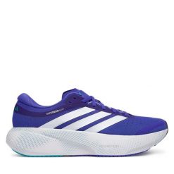 Buty do biegania adidas. Niebieskie buty do biegania męskie ADIDAS, bez wzorów, bez zapięcia, do biegania. Za 649.99 zł.