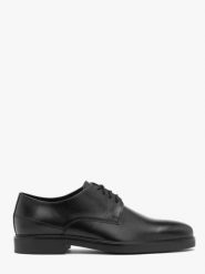 Czarne półbuty męskie sznurowane. Czarne eleganckie półbuty męskie Ryłko, ze skóry, bez obcasa, bez zapięcia. Za 449.99 zł.