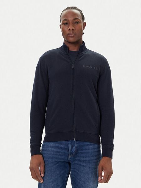 Bugatti Bluza 8750-85070D Granatowy Regular Fit. Niebieskie bluzy rozpinane męskie Bugatti, l, bez wzorów, z bawełny, bez ramiączek, bez kaptura. Za 369.99 zł.