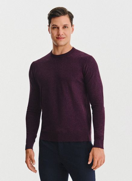 PAKO LORENTE – Fioletowy sweter męski. Fioletowe swetry męskie Pako Lorente, bez wzorów, z nylonu, bez kołnierzyka, bez ramiączek. Za 99.99 zł.