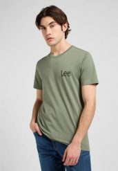 MESKA KOSZULKA LEE MEDIUM WOBBLY LEE TEE OLIVE STONE 112370505. Zielone t-shirty męskie Lee, l, bez wzorów, bez kołnierzyka, bez ramiączek. Za 79.99 zł.
