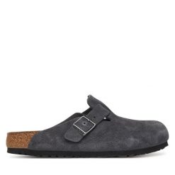 Klapki Birkenstock. Szare klapki i japonki męskie Birkenstock, bez wzorów. Za 639.99 zł.