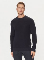 Guess Sweter M5RR09 Z3BV1 Granatowy Regular Fit. Niebieskie swetry męskie Guess, z aplikacjami, z bawełny, bez kołnierzyka, bez ramiączek. Za 209.99 zł.