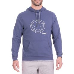 Bluza w kolorze niebieskim. Niebieskie bluzy z kapturem męskie marki Jeep, m, z kapturem. W wyprzedaży za 129.95 zł.