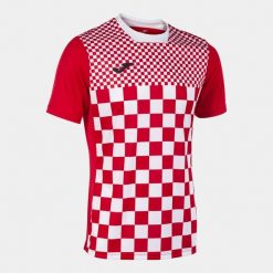 Joma Flag II Koszulka Sportowa Czerwono-Biała, 2XL. Białe t-shirty sportowe męskie Joma, xl, bez wzorów, z meshu, sportowe, bez ramiączek. Za 141.05 zł.