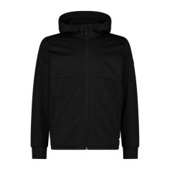 Kurtka męska turystyczna CMP 34A0517. Czarne kurtki męskie CMP, l, bez wzorów, z softshellu, z kapturem, trekkingowe. Za 425.00 zł.
