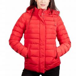 Kurtka GEOX W ANEKO MID JKT Czerwony. Czerwone kurtki męskie Geox, m, bez wzorów, z tkaniny, bez ramiączek, bez kaptura. Za 445.99 zł.