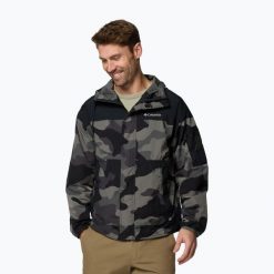 Kurtka przeciwwiatrowa męska Columbia Challenger II Novelty Windbreaker. Zielone kurtki męskie Columbia, m, bez wzorów, sportowe, bez ramiączek, bez kaptura. Za 299.99 zł.