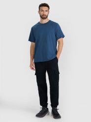 4F Spodnie casual cargo męskie - czarne XL. Czarne spodnie na co dzień męskie 4f, bez wzorów, z bawełny, casualowe. Za 189.99 zł.