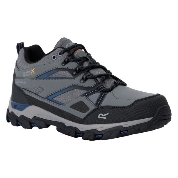 Męskie Buty Do Chodzenia Holcombe 3 Low. Niebieskie buty trekkingowe męskie Regatta, bez wzorów, sportowe, bez obcasa, bez zapięcia. Za 295.99 zł.