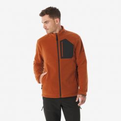 Polar turystyczny męski Quechua MH500 zamek. Brązowe bluzy z polaru męskie QUECHUA, l, bez wzorów, z elastanu, sportowe, bez ramiączek, bez kaptura. Za 119.99 zł.