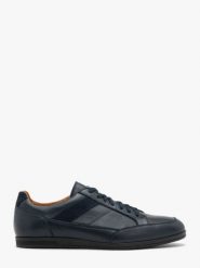 Granatowe casualowe półbuty. Niebieskie eleganckie półbuty męskie Ryłko, ze skóry, eleganckie, bez obcasa, bez zapięcia. Za 479.99 zł.
