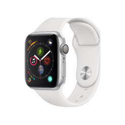 APPLE Watch Series 4 GPS Cellular, 40mm koperta w kolorze srebrnym z paskiem sportowym w kolorze białym. Krokomierze Apple. Za 2,182.92 zł.