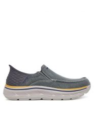 Skechers Półbuty Remaxed-Fenick 204839/CHAR Szary. Szare codzienne półbuty męskie Skechers, bez wzorów, z materiału, bez obcasa, bez zapięcia. Za 259.99 zł.