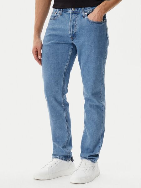 Calvin Klein Jeans Jeansy LV04RB737G Niebieski Slim Fit. Niebieskie jeansy męskie Calvin Klein Jeans, bez wzorów, z bawełny. Za 259.99 zł.