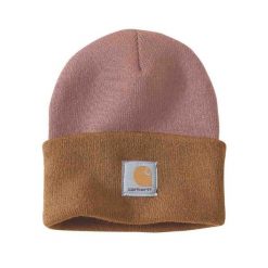 Czapka zimowa Carhartt Knit Cuffed Tow-Tone Beanie. Brązowe czapki męskie Carhartt, na zimę, bez wzorów, sportowe. Za 106.00 zł.