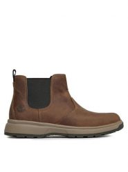 Timberland Sztyblety Atwells Ave Chelsea TB0A5R8Z2541 Brązowy. Brązowe sztyblety męskie Timberland, z nubiku, bez obcasa, bez zapięcia. Za 599.99 zł.