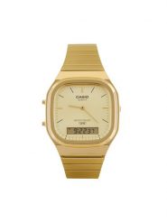 Casio Zegarek Vintage AQ-240EG-9AEF Złoty. Żółte, analogowe zegarki męskie Casio, ze stali. Za 398.99 zł.