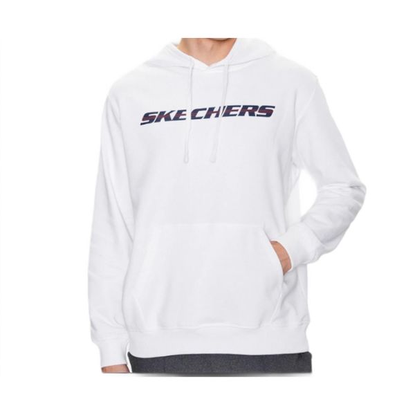 Bluza Męska Skechers. Białe bluzy nierozpinane męskie Skechers, m, bez wzorów, bez ramiączek, bez kaptura. Za 176.99 zł.